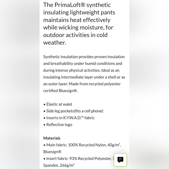 NWT INDEYVA INSULATED LIGHTWEIGHT PANTS - Picture 2 of 11